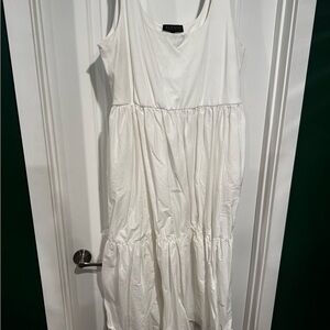 Eloquii White Sleeveless Maxi Dress